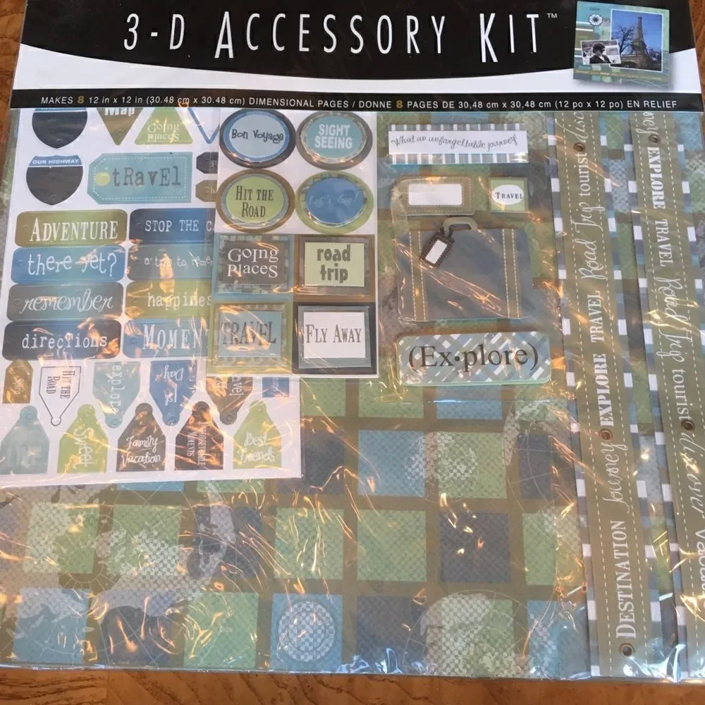 TRAVEL THEMED Dimensional Sticker Scrapbook Kit! - Picture 1 of 8